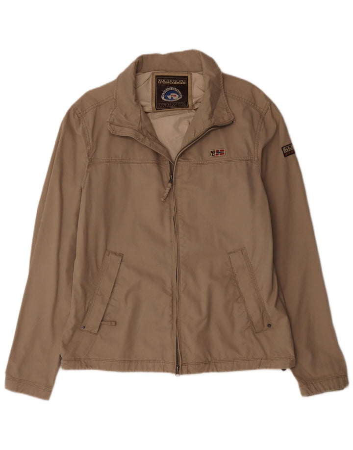 Napapijri Womens Bomber Jacket UK 18 XL Beige Cotton