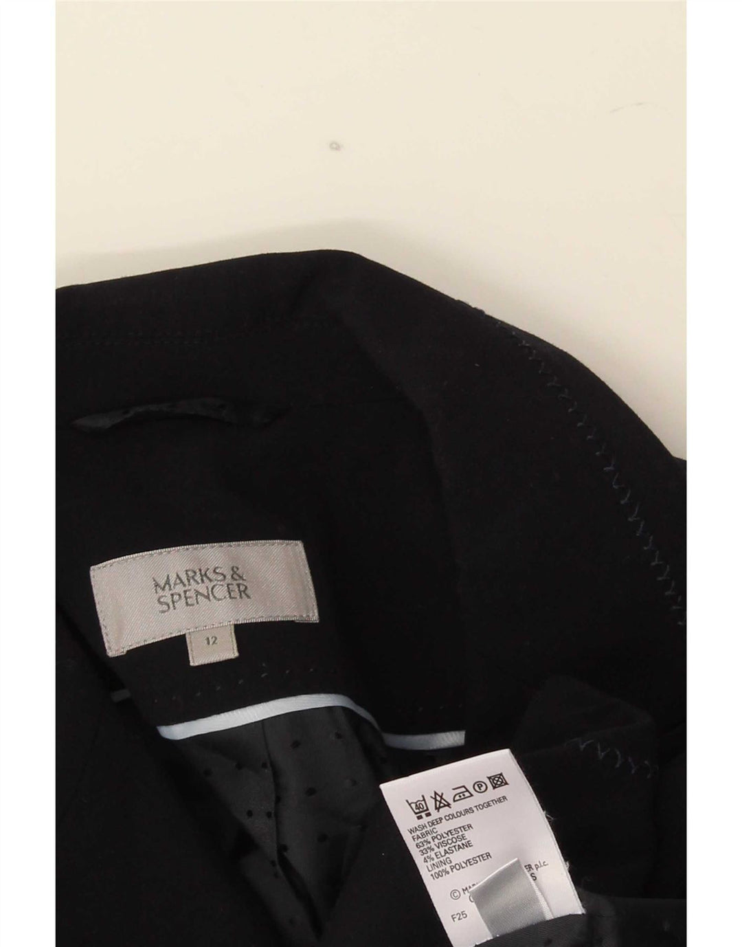 Marks & Spencer Womens 1 Button Blazer Jacket UK 12 Medium Navy Blue