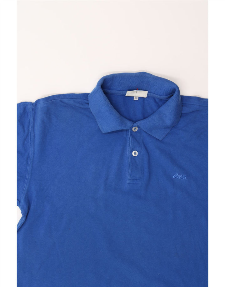 ASICS Mens Polo Shirt XL Blue Cotton Vintage Asics and Second-Hand Asics from Messina Hembry 
