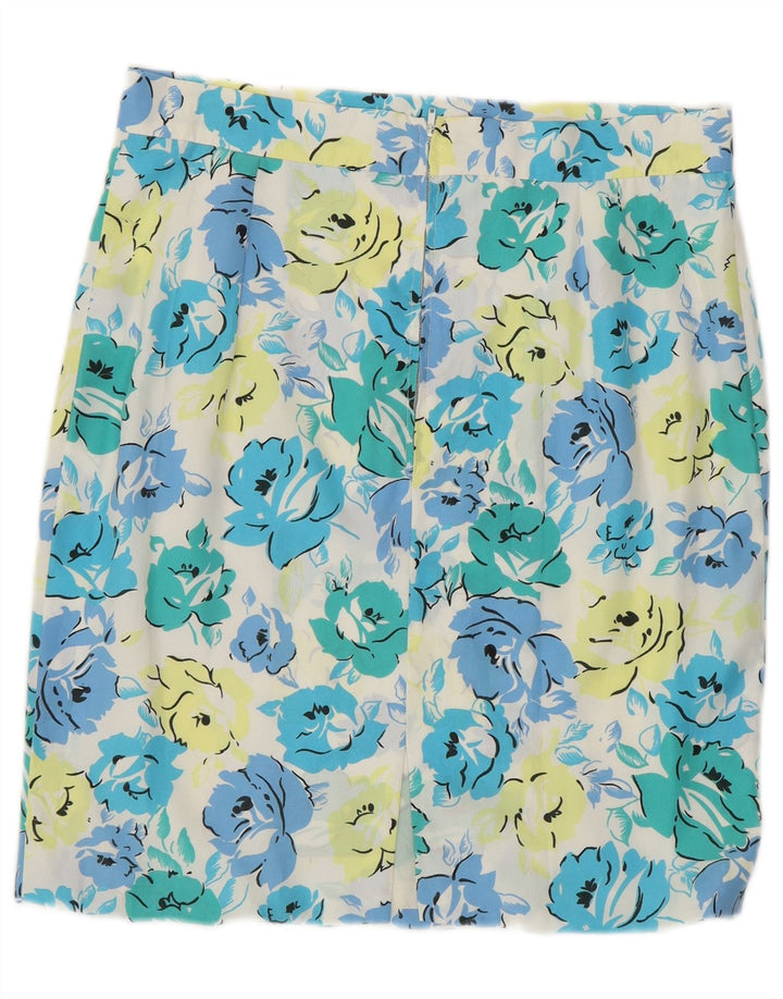 VINTAGE Womens Straight Skirt W30 Medium Blue Floral