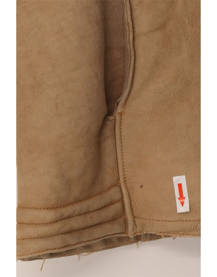 Jachetă vintage pentru bărbați din shearling UK 38 maro mediu