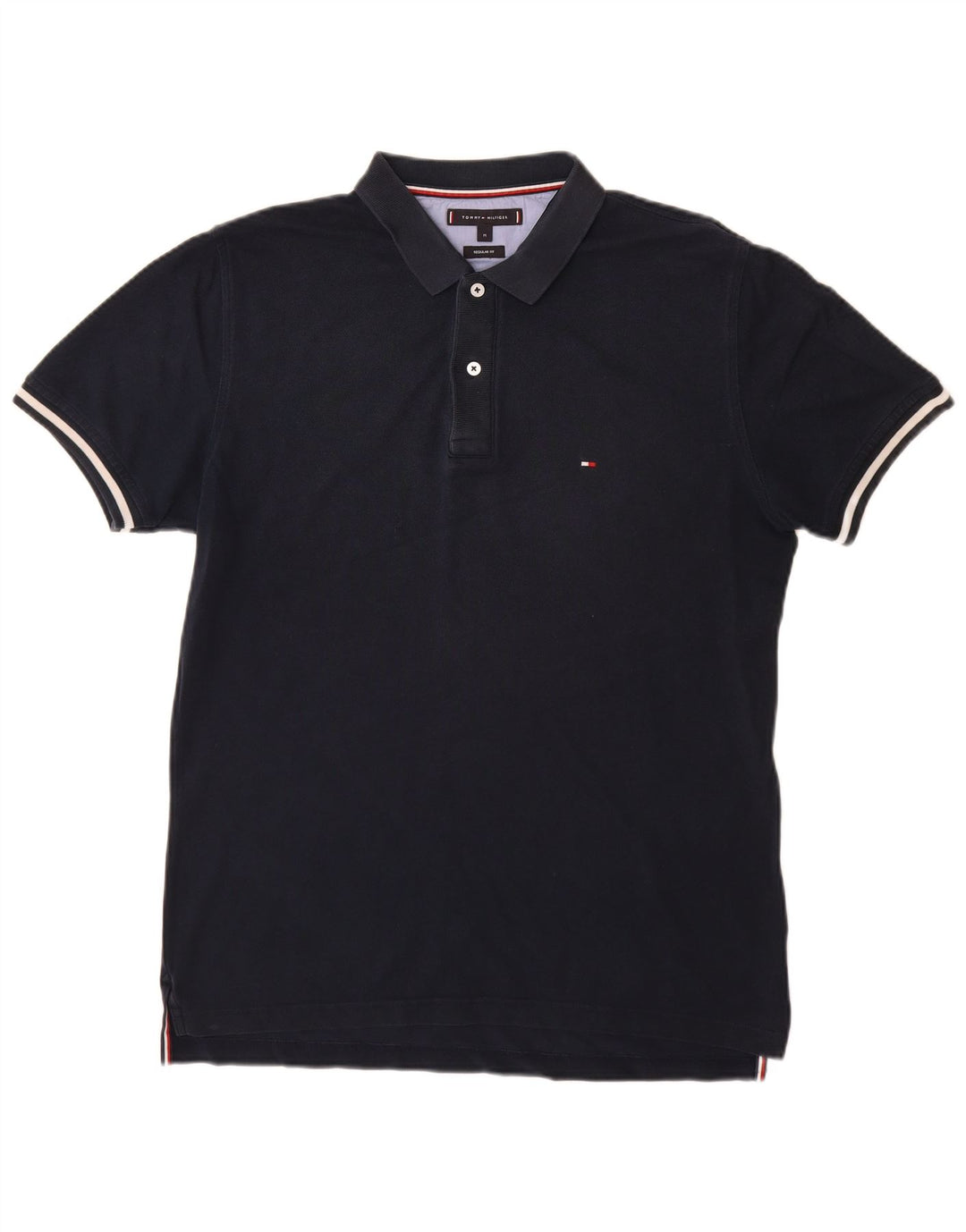 Tommy Hilfiger Mens Regular Fit Polo Shirt Medium Navy Blue