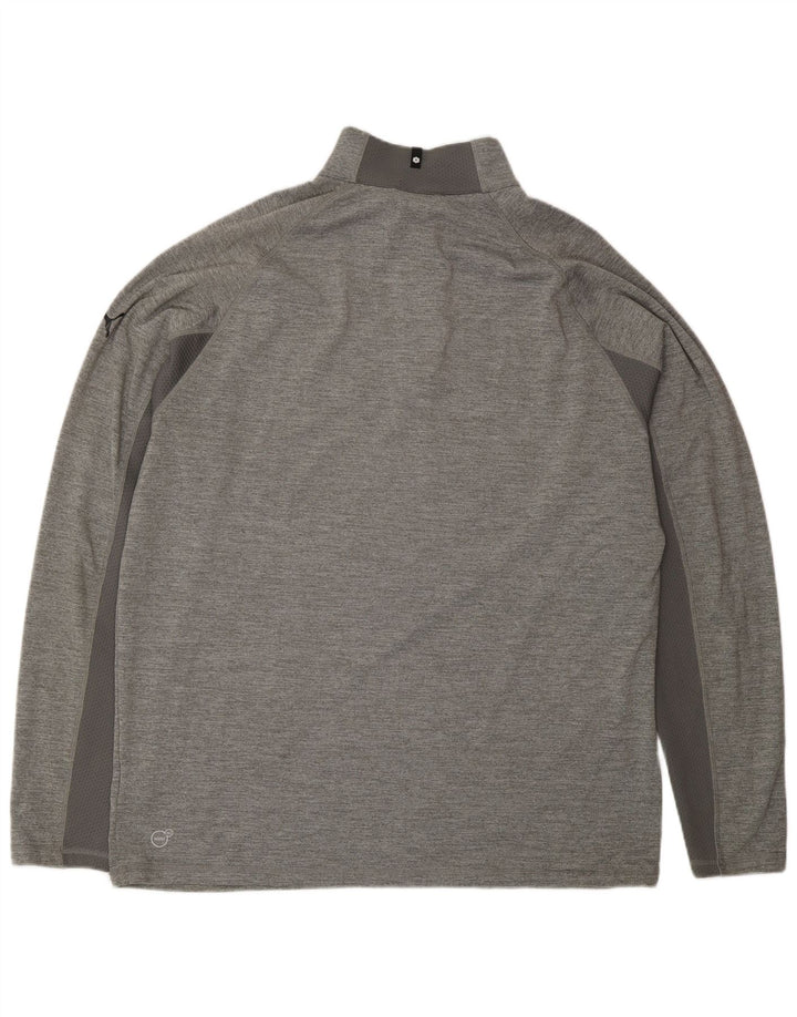 PUMA Mens Zip Neck Pullover Tracksuit Top XL Grey Polyester
