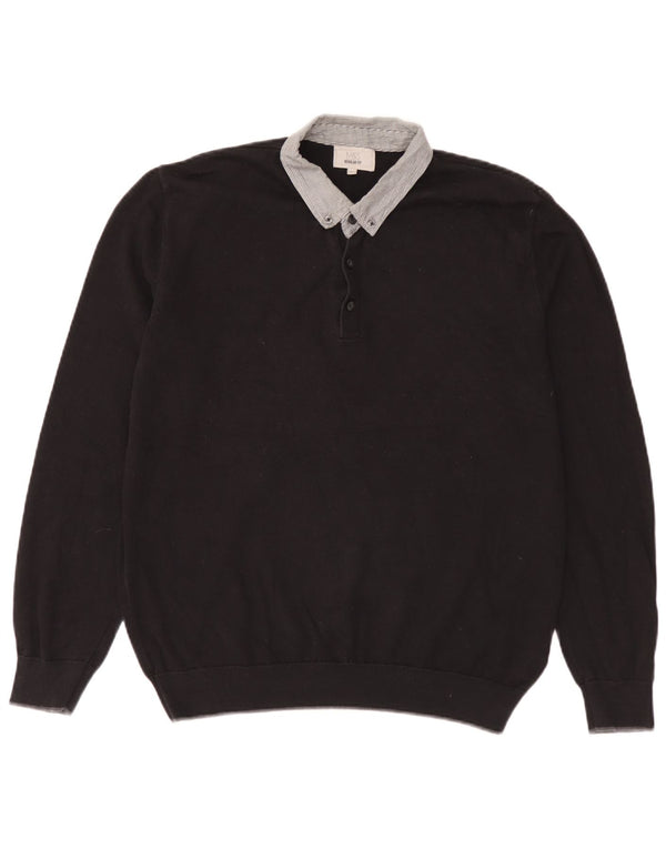 Marks & Spencer Herre Regular Fit Polo Neck trøje Sweater Large Sort