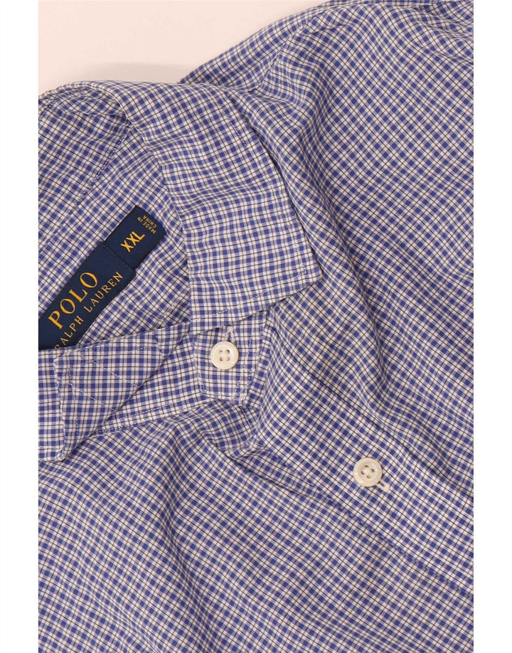 Polo Ralph Lauren Mens Shirt 2XL Blue Check Cotton
