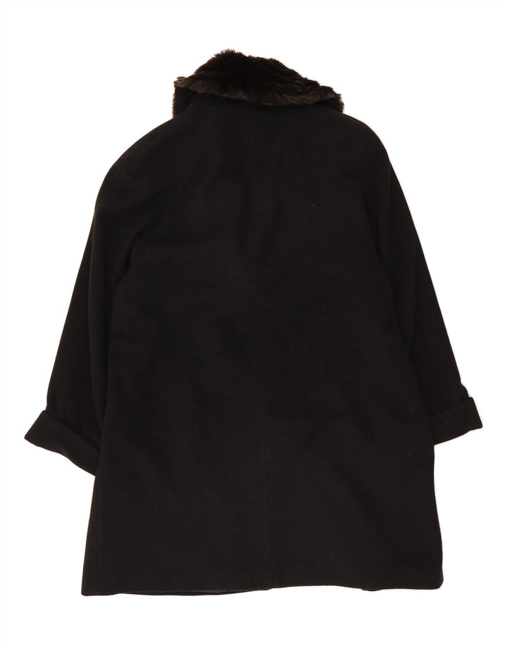 ST. BERNARD Womens Oversized Overcoat UK 14 Large  Black Wool Vintage St. Bernard and Second-Hand St. Bernard from Messina Hembry 