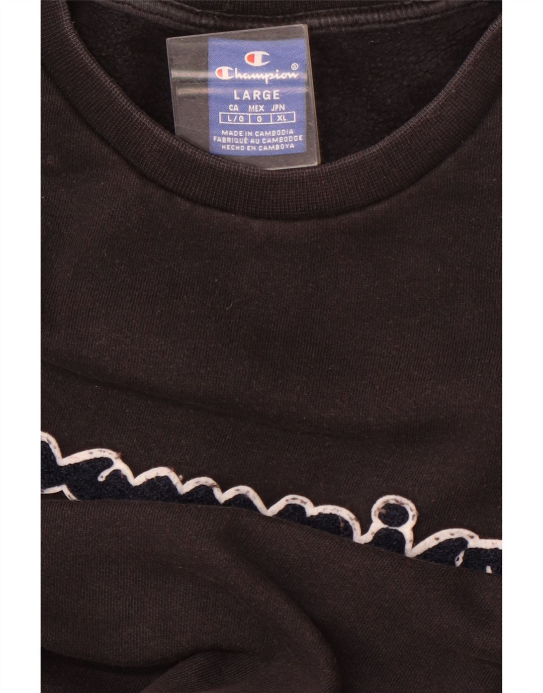 CHAMPION Mens Graphic Sweatshirt Jumper Large Black