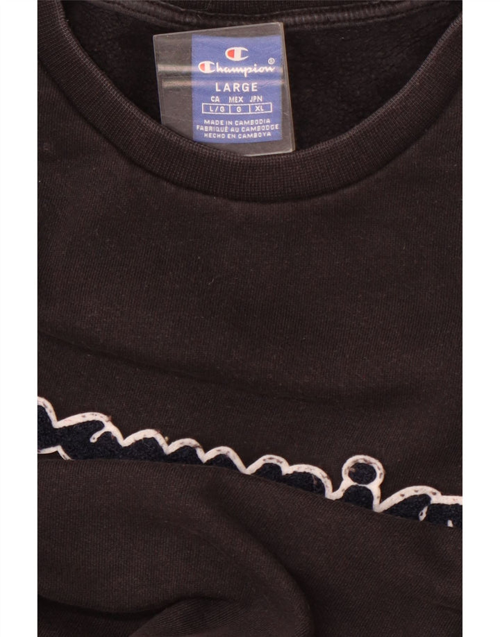 CHAMPION Mens Graphic Sweatshirt Jumper Large Black