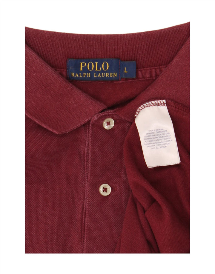Polo Ralph Lauren Mens Shirt Large Maroon Cotton