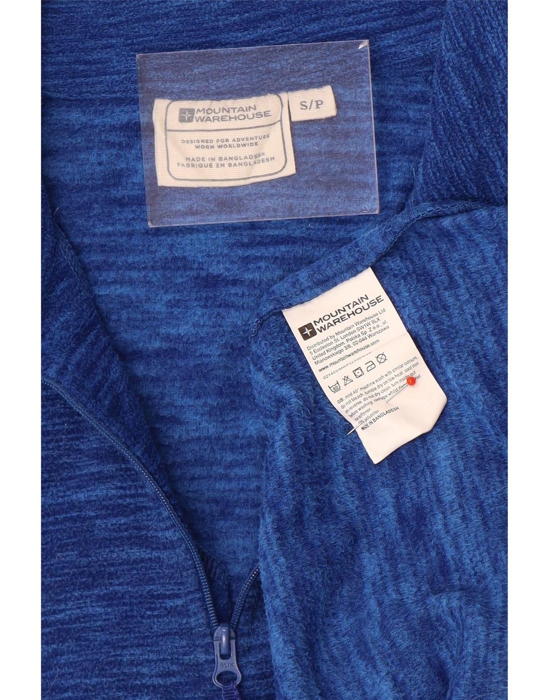 Mountain Warehouse Maglione in pile da uomo con collo con zip, piccolo in poliestere screziato blu