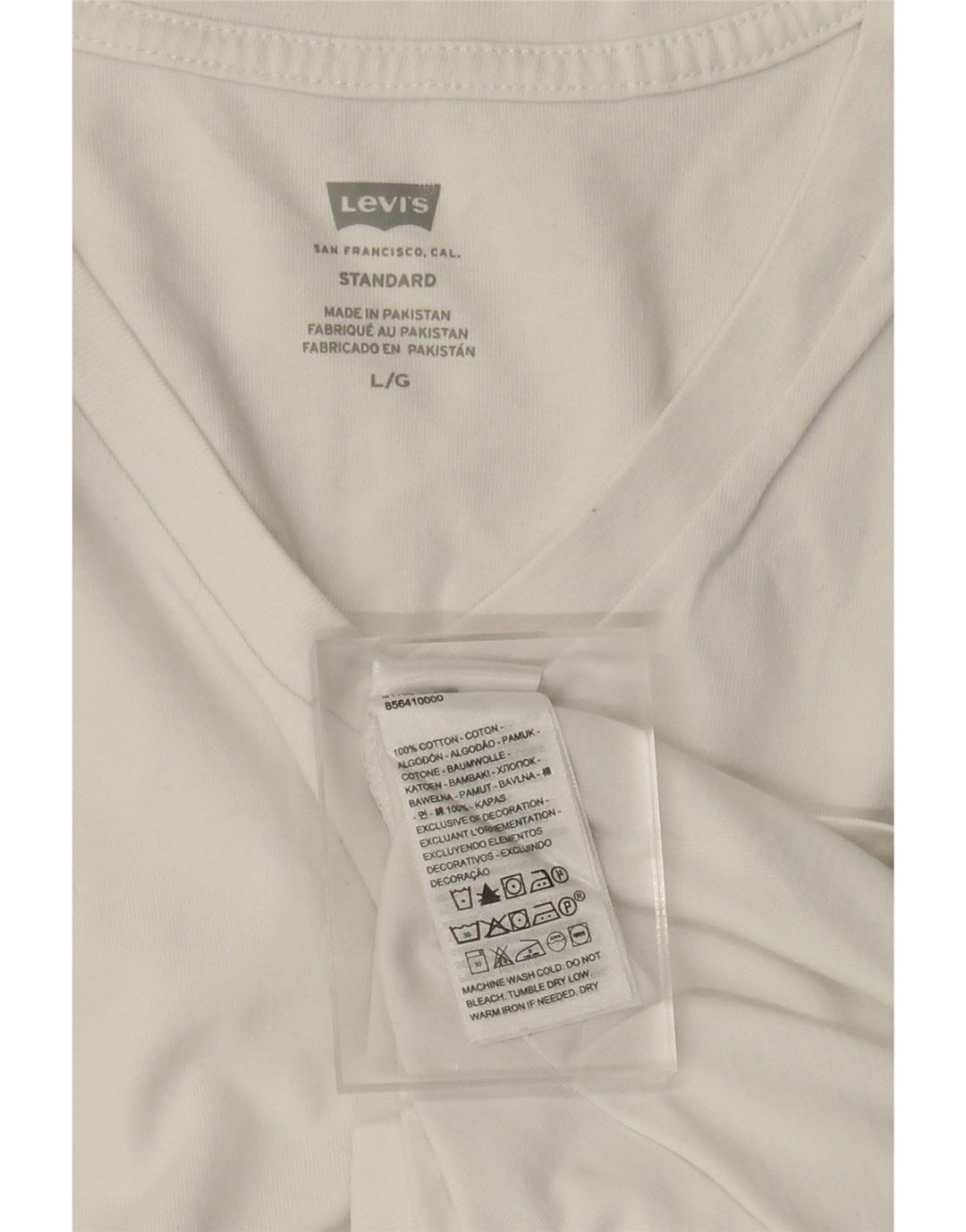 Levi's Herre Standard Fit T-Shirt Top Stor Hvid Bomuld