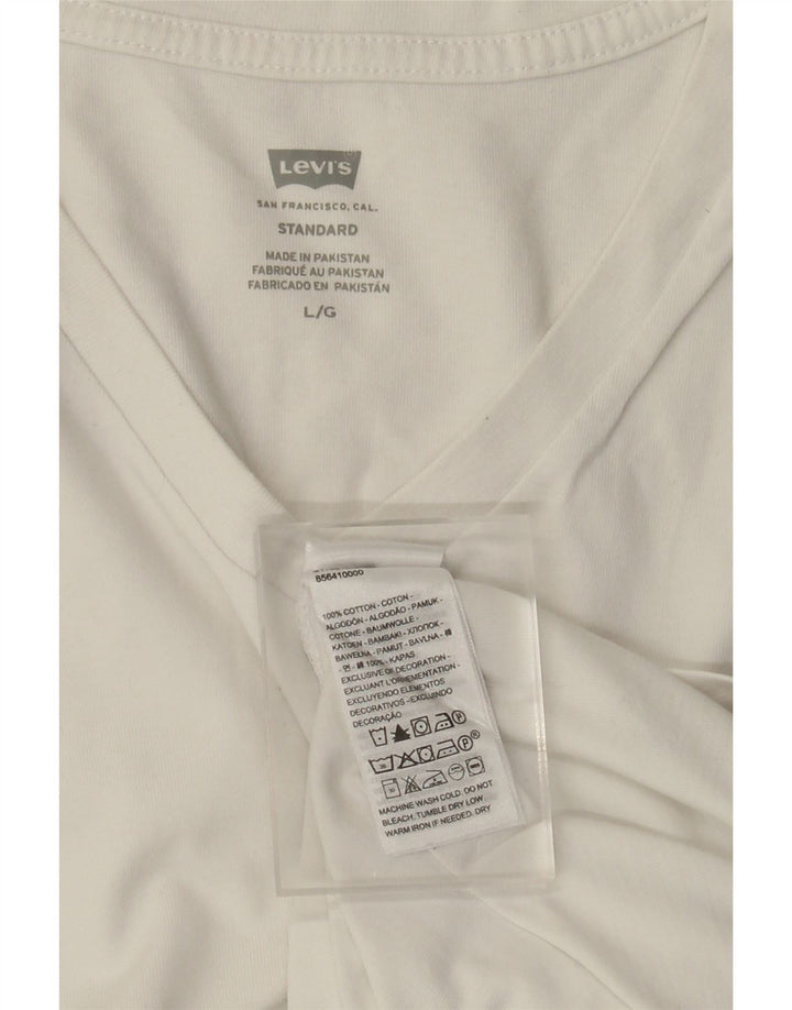 Levi's Herre Standard Fit T-Shirt Top Stor Hvid Bomuld