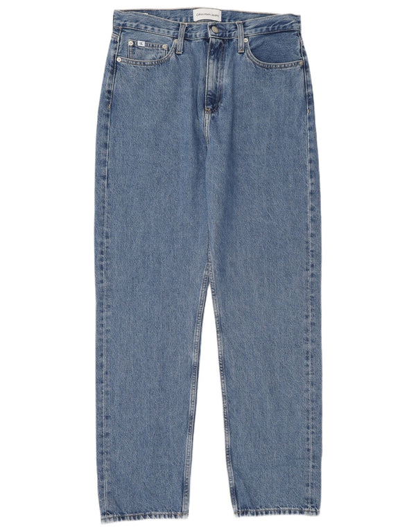 Calvin Klein Womens High Waist Tapered Jeans  W31 L30 Blue Cotton
