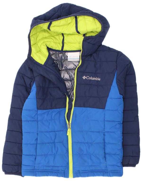 Μπουφάν Columbia Boys με κουκούλα με επένδυση 6-7 ετών XS Navy Blue Colorblock