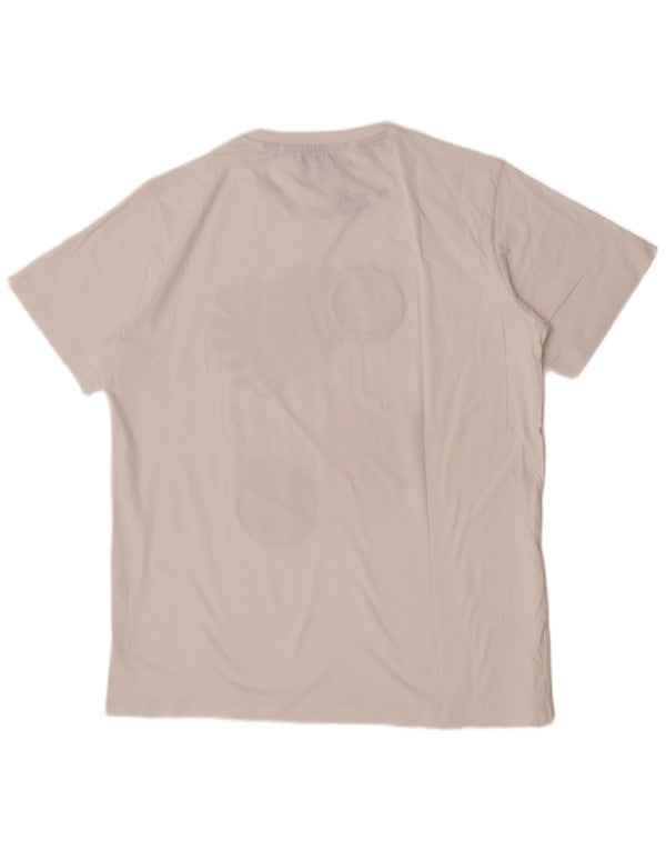 T-shirt grafica da donna Carrera Top UK 18 XL cotone floreale bianco
