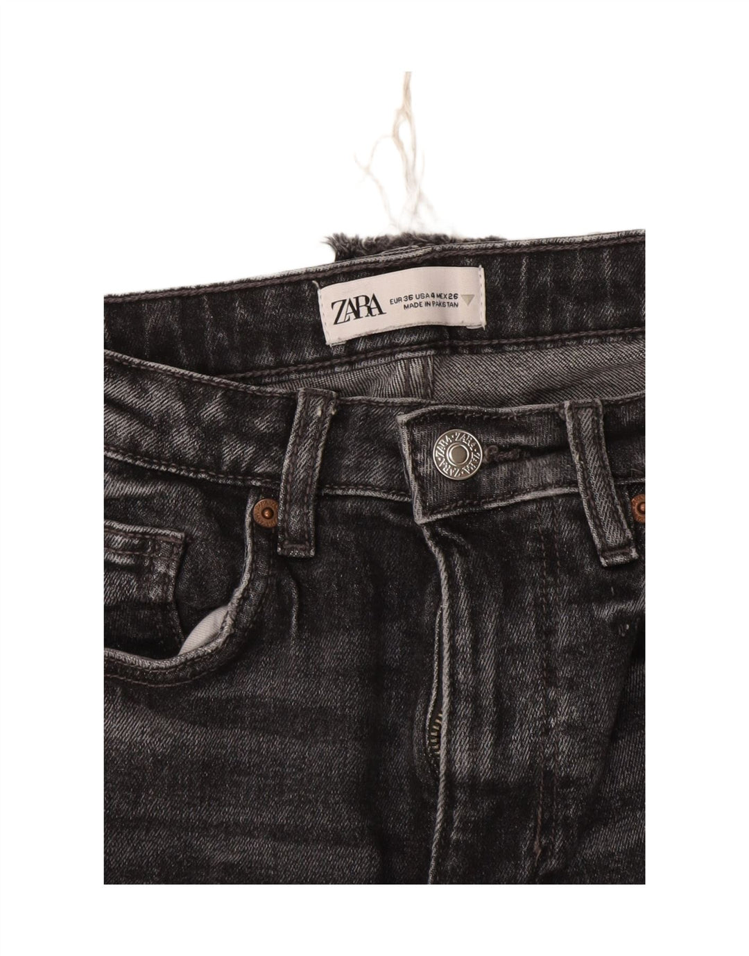 Zara Womens Cropped Jeans EU 36 XS W28 L25 Grey