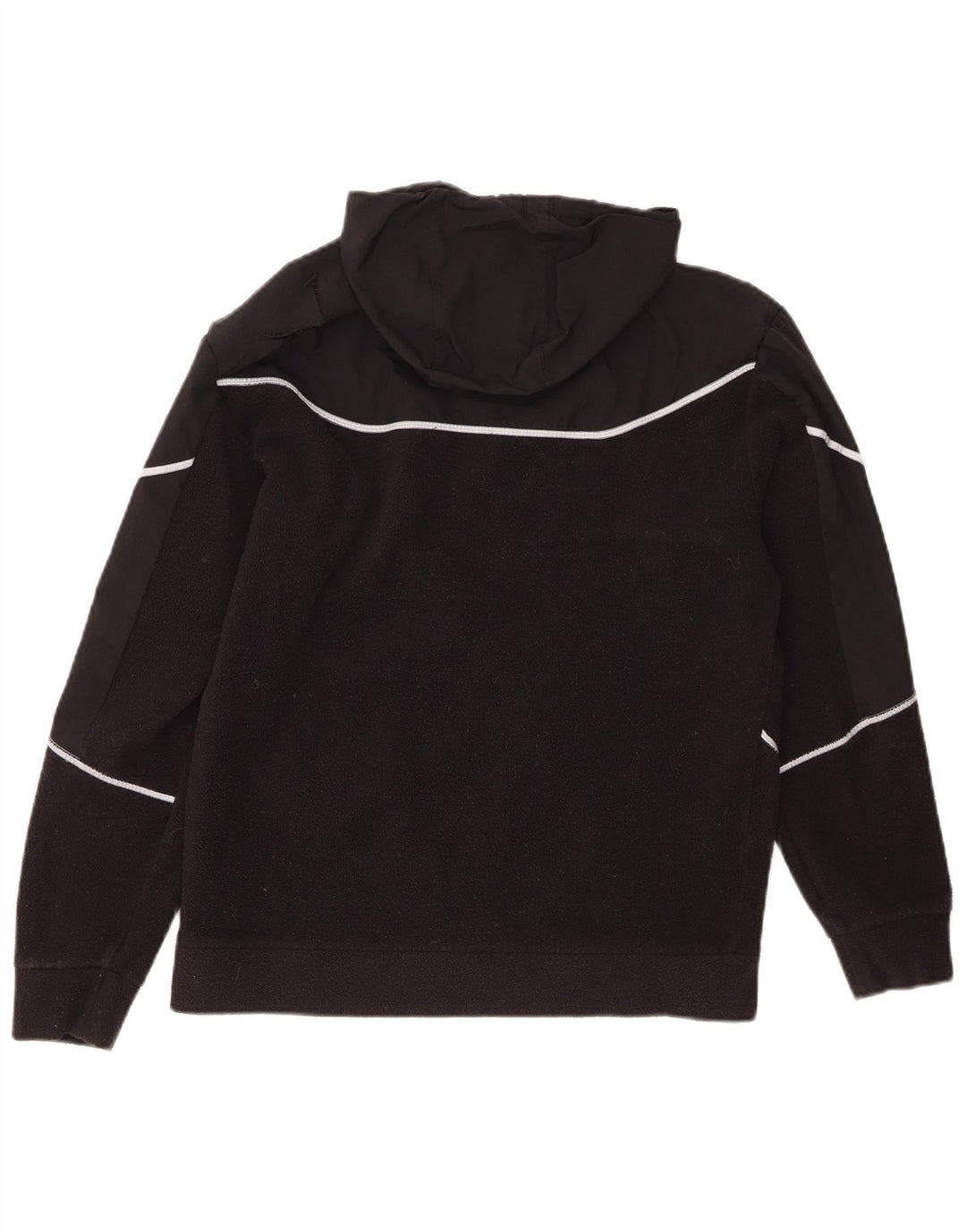 ADIDAS Mens Hooded Fleece Jumper Small Black Polyester