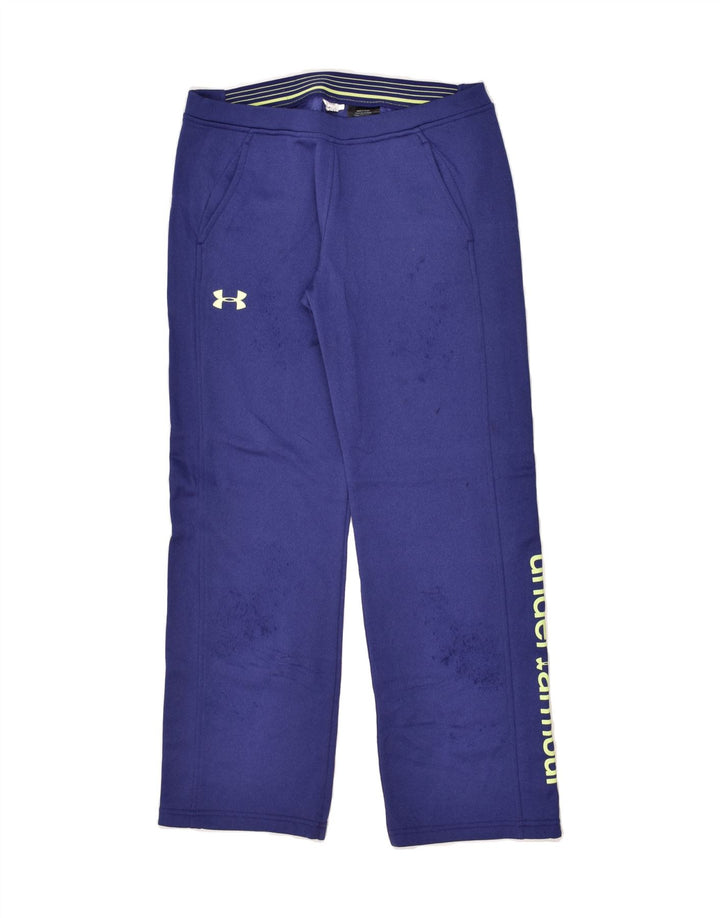 UNDER ARMOUR Womens Graphic Tracksuit Trousers UK 14 Medium Blue | Vintage Under Armour | Thrift | Second-Hand Under Armour | Used Clothing | Messina Hembry 