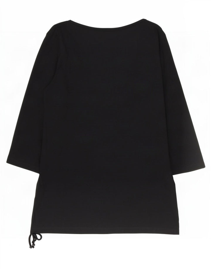 Marina Rinaldi Dame Top 3/4 ærmer UK 14 Medium Sort Viscose