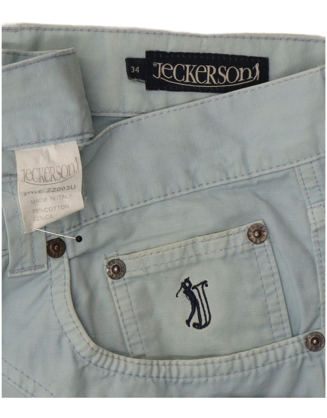Jeckerson Womens Straight Jeans W34 L34 Blue Cotton