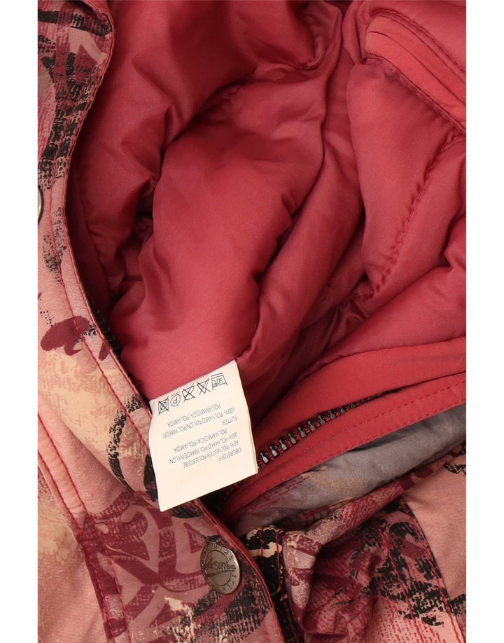 Killtec Womens Graphic Hooded Ski Jumpsuit UK 12 Medium Pink Floral