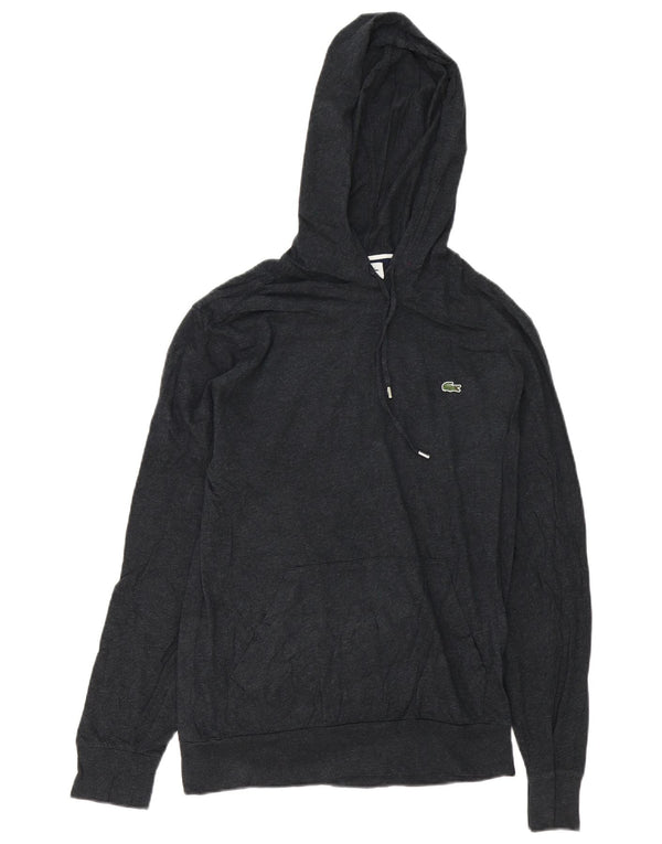 Lacoste Mens Hoodie Jumper Size 4 Medium Grey Cotton