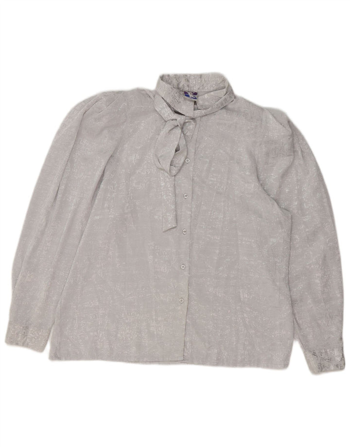 YESSICA Womens Front Tie Shirt Bluse EU 42 Large Grå Polyester