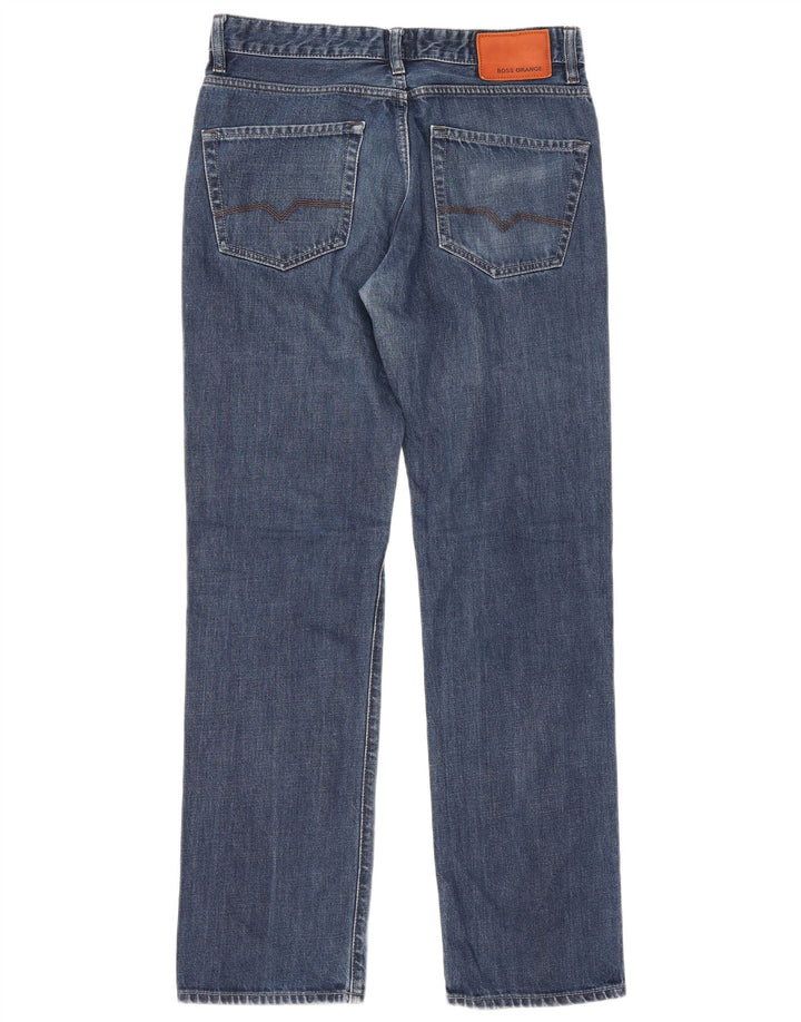 Hugo Boss Mens Straight Jeans W31 L34 Blue Cotton