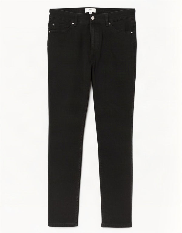 Marks & Spencer Blugi scurti subțiri pentru femei UK 14 Medium L30 L27 Bumbac negru