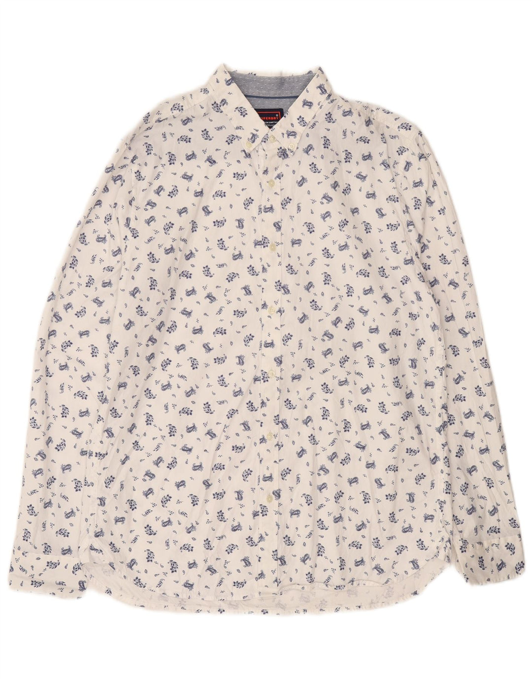 Superdry Mens Regular Fit Shirt XL White Floral Cotton