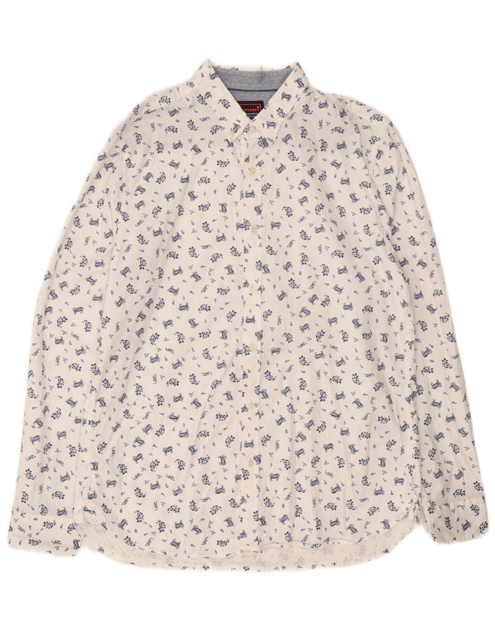 Superdry Mens Regular Fit Shirt XL White Floral Cotton