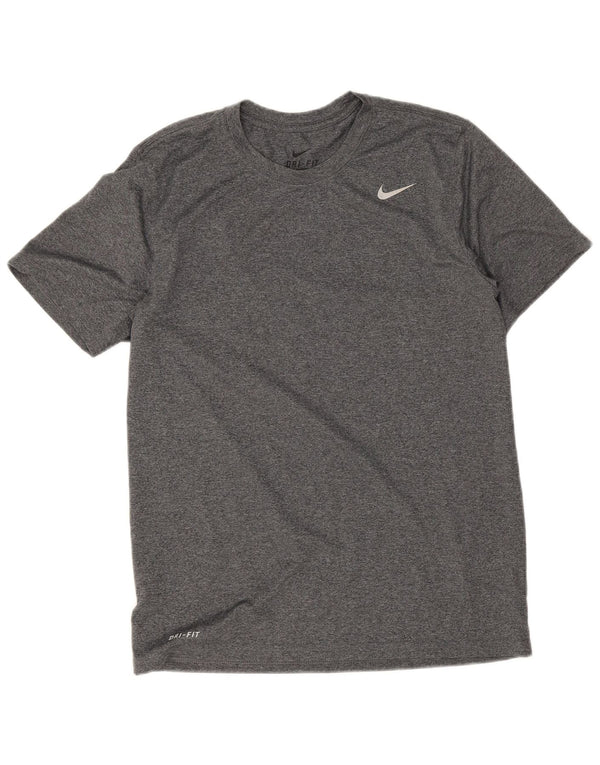 T-shirt Nike Dri Fit da uomo, grande, in poliestere chiazzato grigio