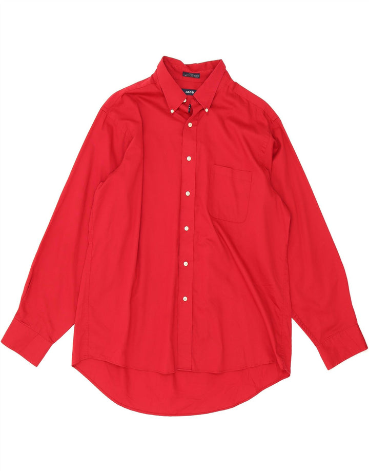 IZOD Mens Regular Fit Shirt Size 17 1/2 XL Red Cotton Vintage Izod and Second-Hand Izod from Messina Hembry 