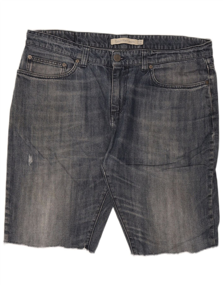 Calvin Klein Mens Denim Shorts W36 Large  Blue Cotton