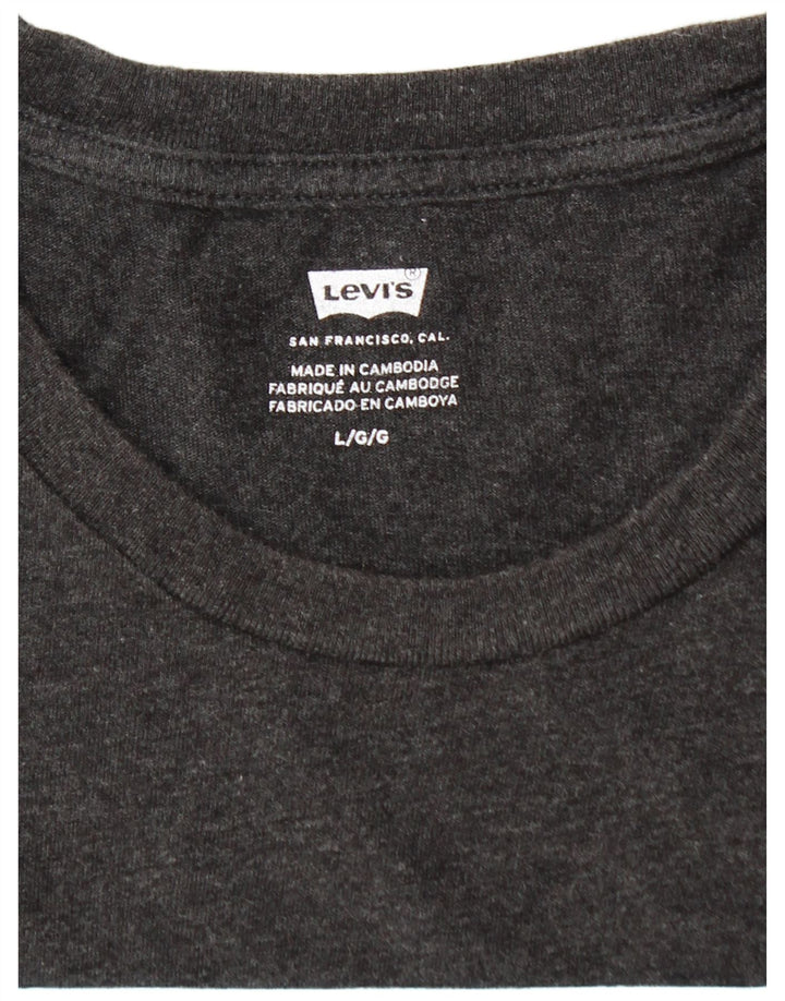 Levi's Herre grafisk T-shirt Top Stor grå bomuld