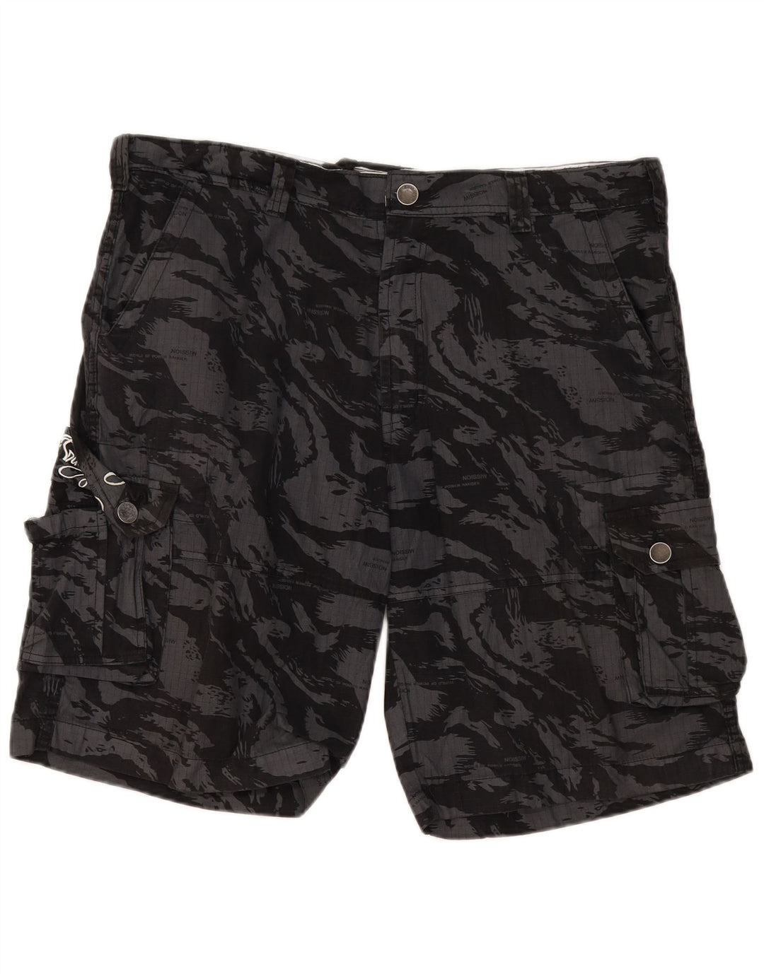 Billabong Mens Graphic Cargo Shorts W40 XL Grey Camouflage