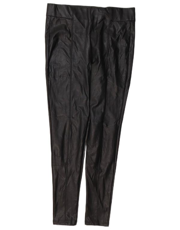 Marks & Spencer Leggings de piel sintética para mujer UK 44 Large Polietileno negro