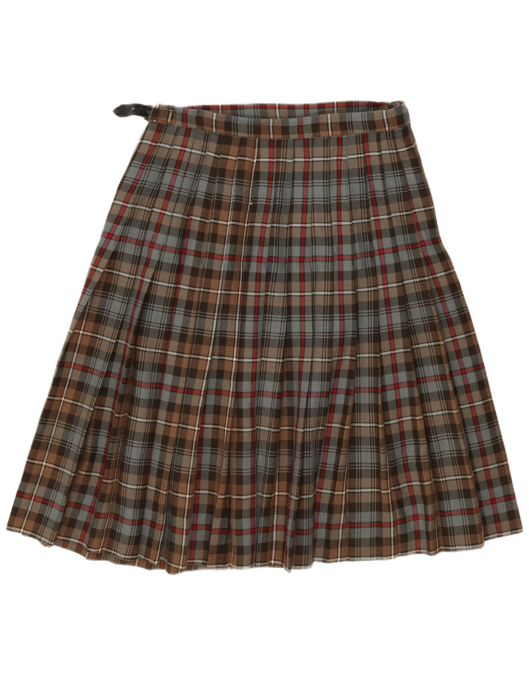 Gonna a portafoglio Kilted da donna James Pringle W30 Lana nuova a quadri marrone medio