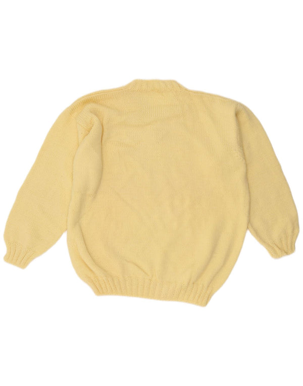 Vintage Mens V-Neck Jumper Sweater Large Yellow