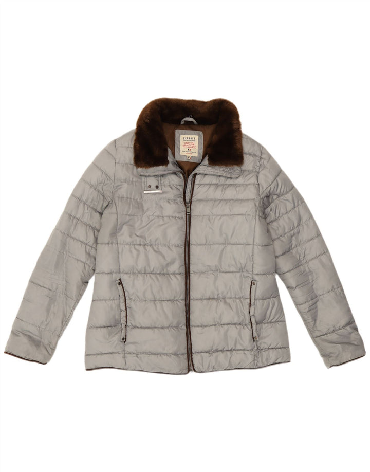Peckott Womens Heritage Padded Jacket IT 42 Medium Grey Polyester