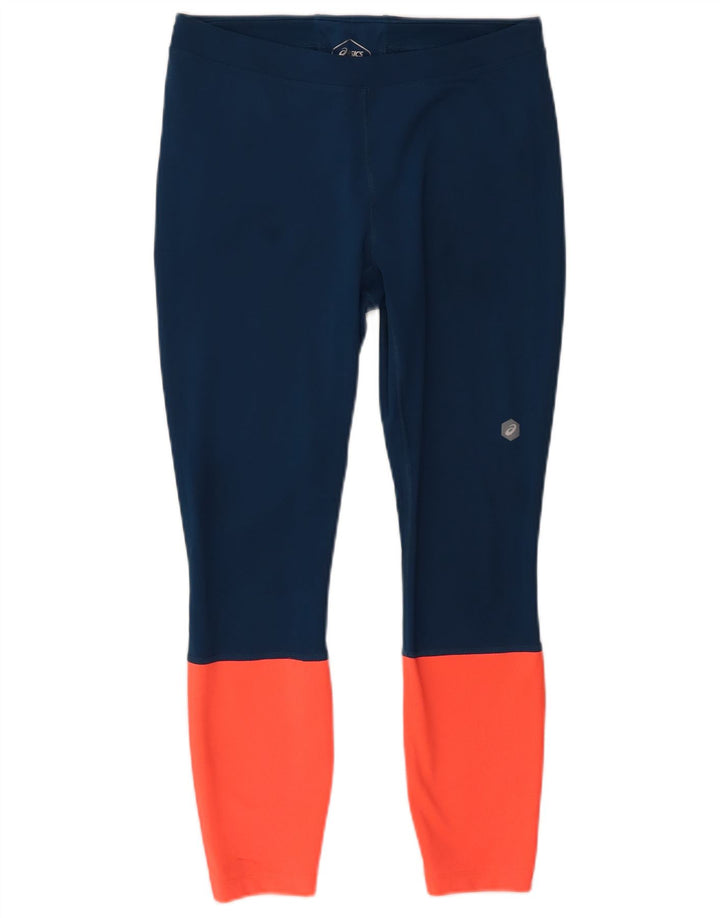 Asics Womens Leggings UK 14 Medium Navy Blue