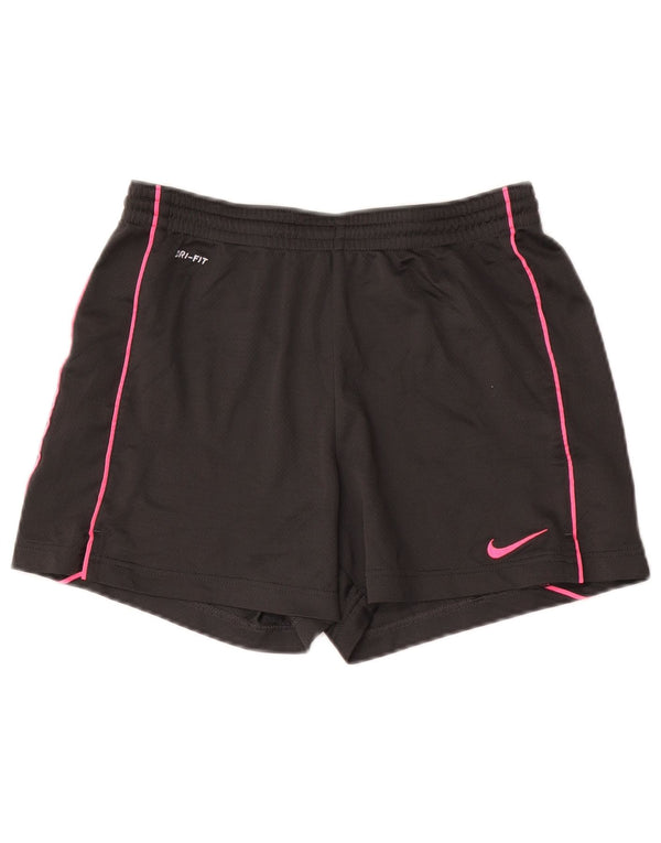 Nike Womens Dri Fit Sport Shorts UK 10 Small Grey Polyester