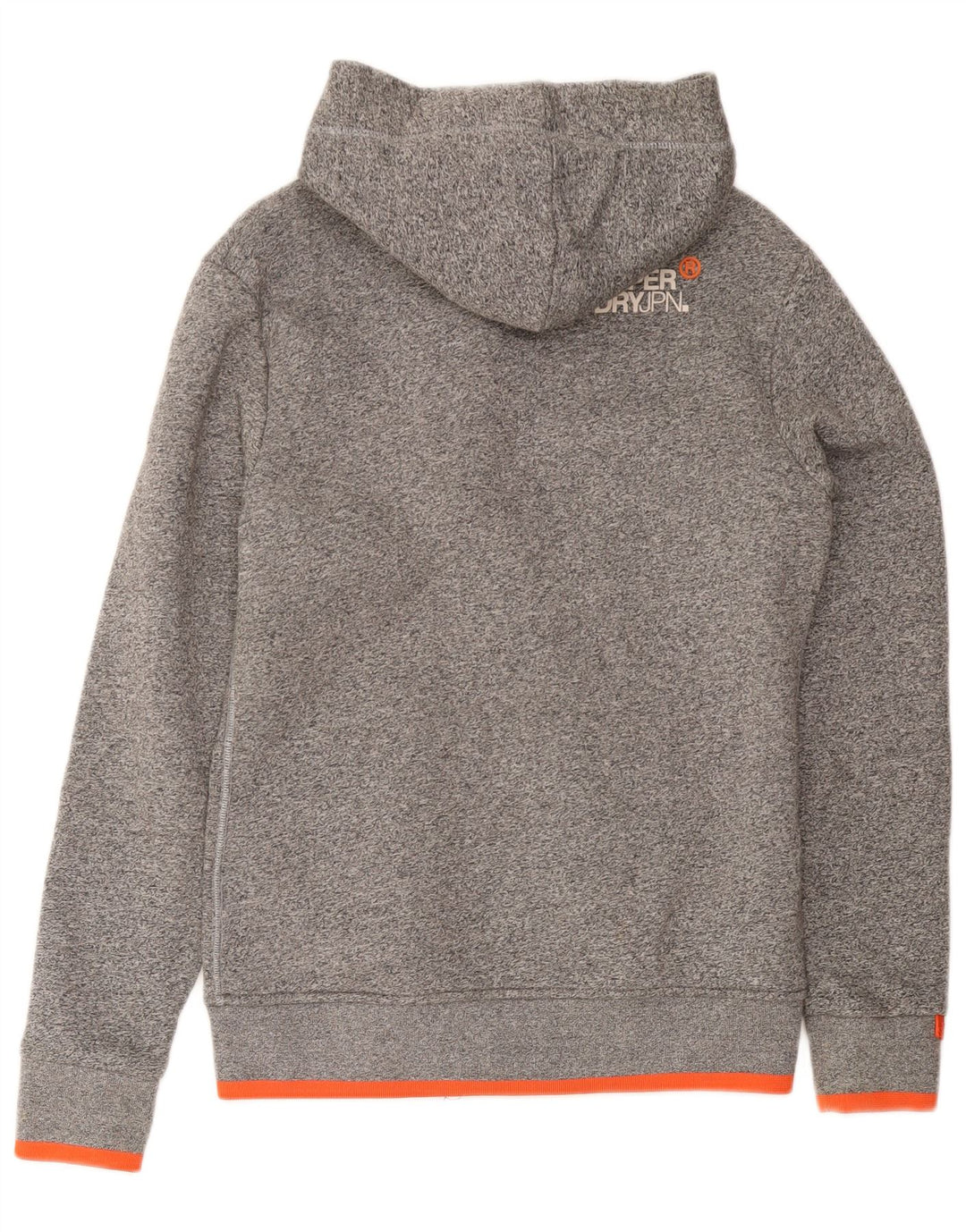 SUPERDRY Mens Zip Hoodie Sweater Small Grey Flecked Cotton