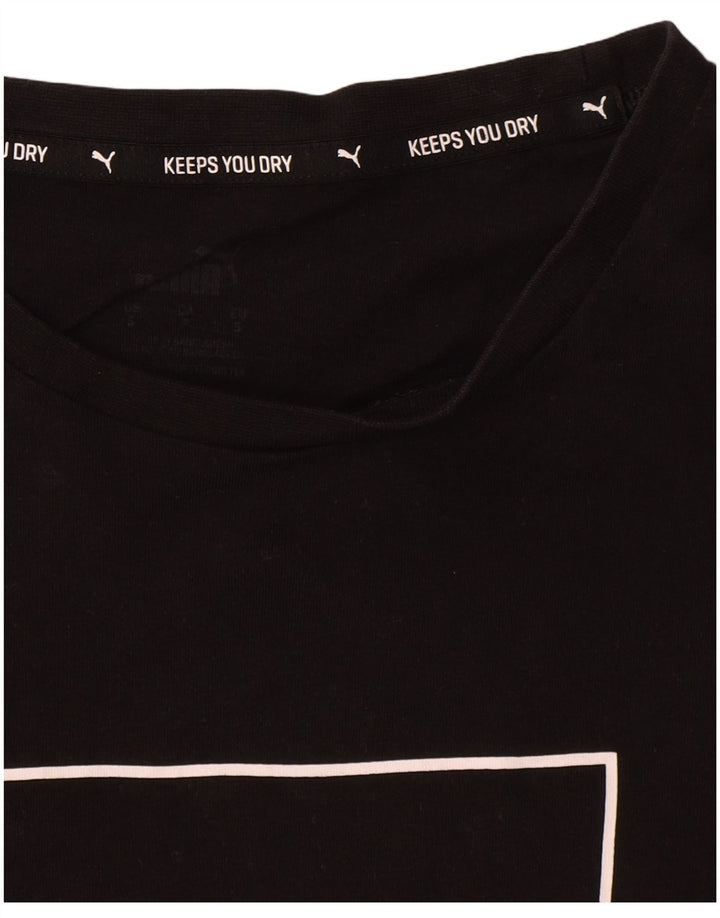 Puma Mens Graphic T-Shirt Top Small Black Cotton