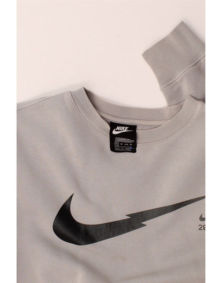 NIKE Mens Standard Fit Graphic Sweatshirt Jumper XS Grey Vintage Nike and Second-Hand Nike from Messina Hembry 