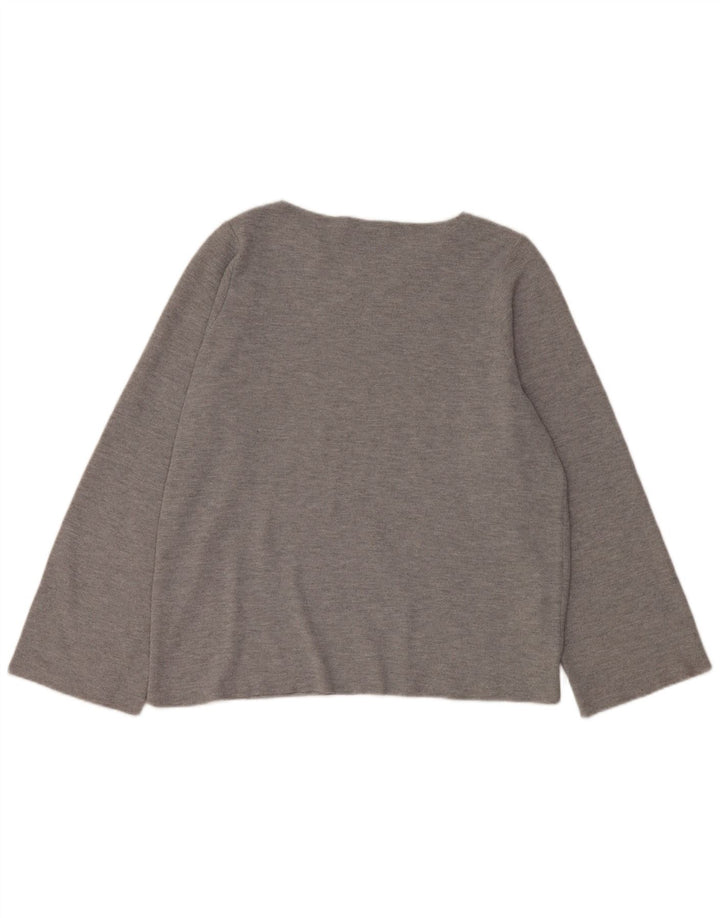 Zara Womens Trafaluc Oversized Top Long Sleeve UK 10 Small Grey