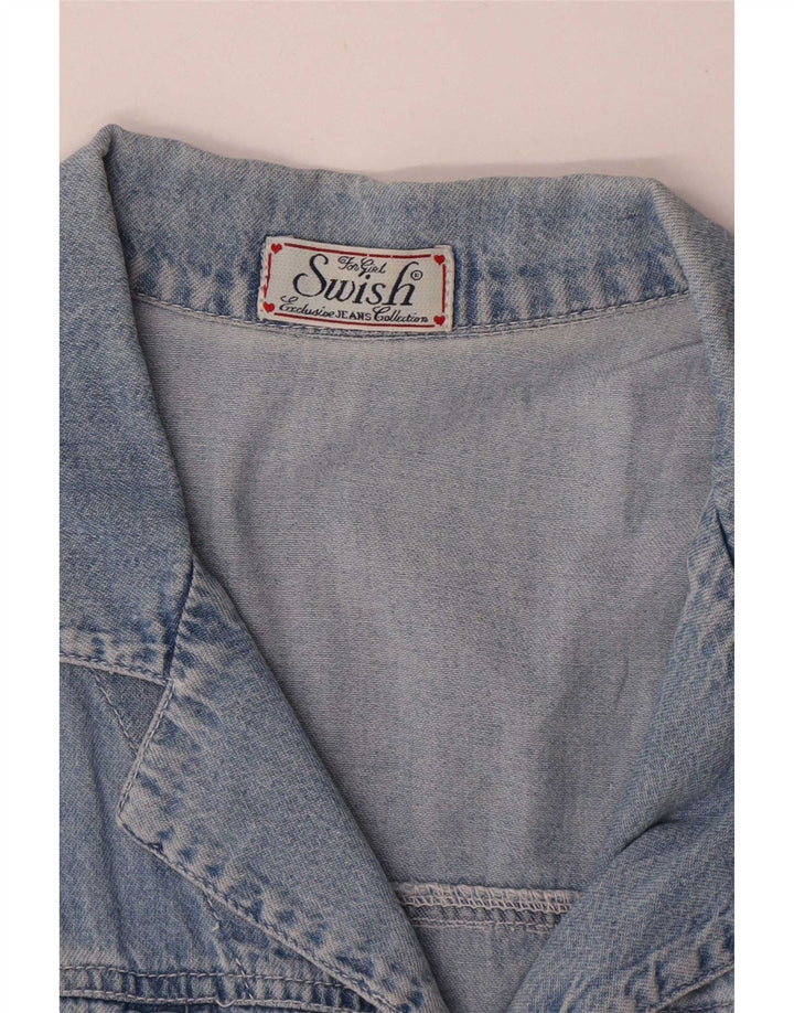 Swish Girls Denim Gilet 11-12 Years Blue