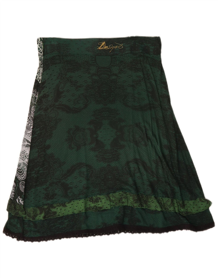 Desigual Womens A-Line Skirt Medium W30 Green Floral