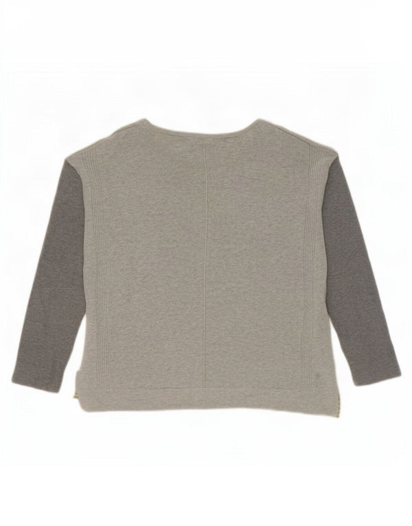White Stuff Damen-Pullover mit U-Boot-Ausschnitt, UK 12, Mittelgrau, Farbblock