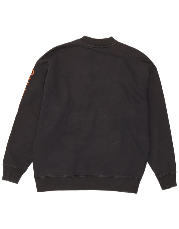 Calvin Klein Jeans Mens Graphic Sweatshirt Jumper Small Black Cotton
